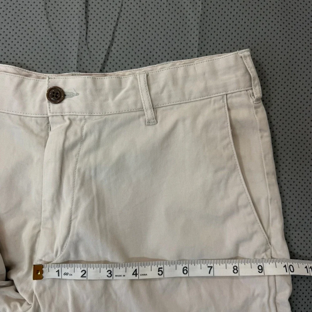 Faherty Chino Shorts Men 32 Ivory Flat Front Stretch Casual Summer 9